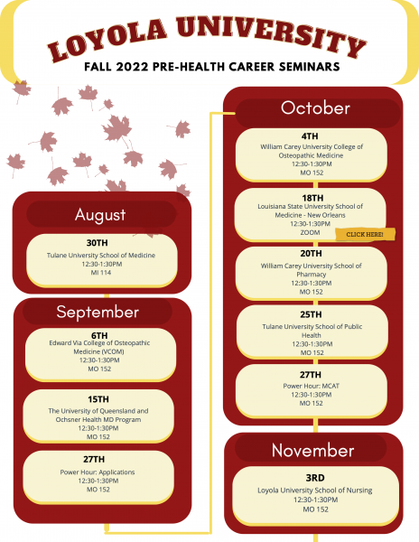 Fall 2022 Health Career Seminars