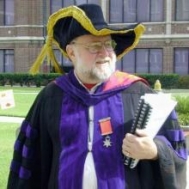 Prof. Marcus in full academic regalia.