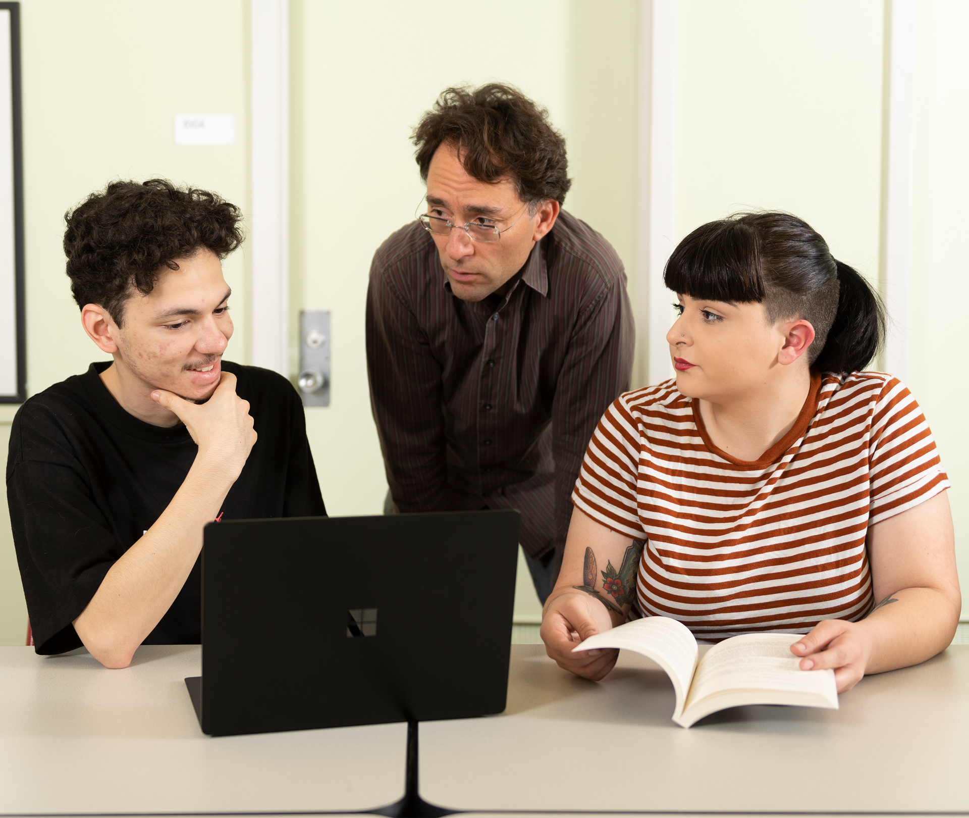 Two Students and Professor