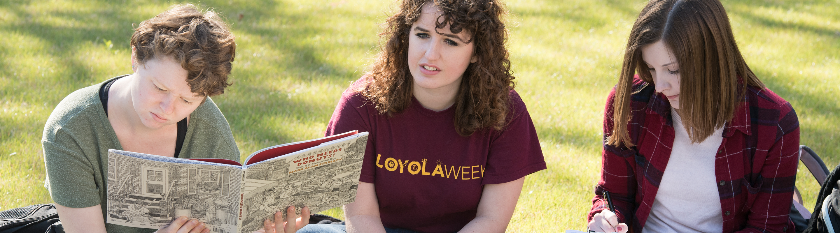Students Reading Outside