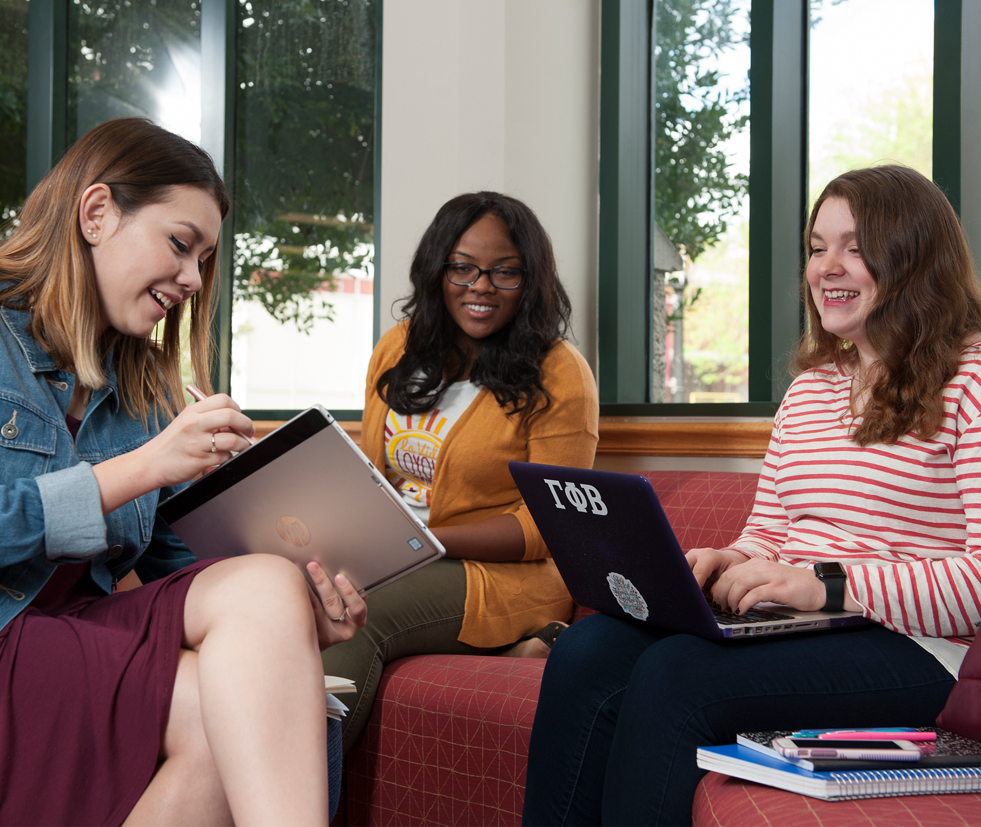 Students Talking in the Library
