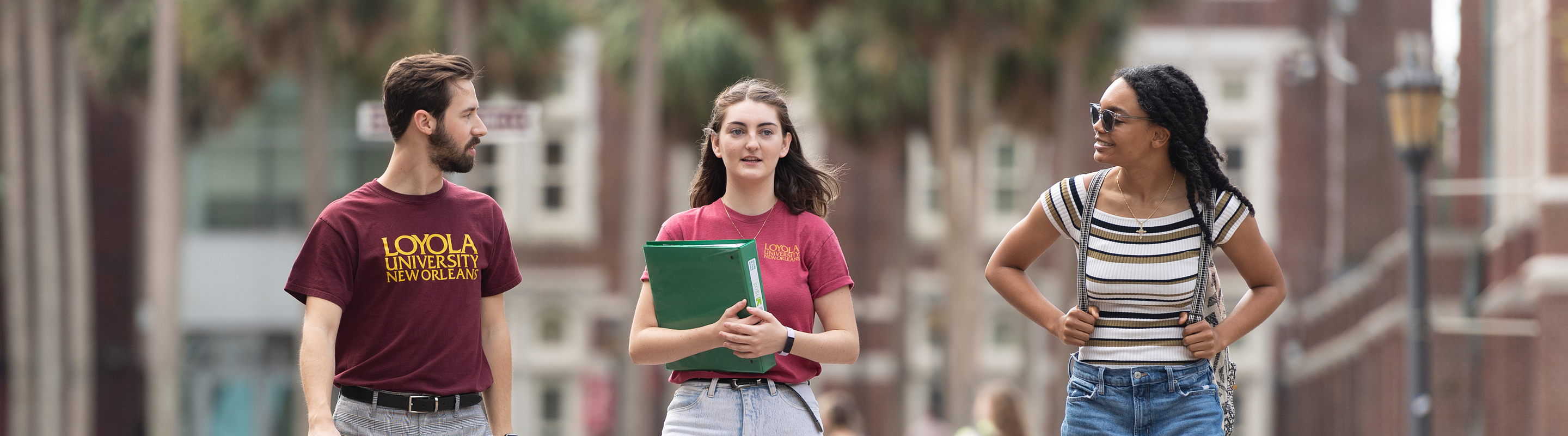 Three Loyola Students Outside