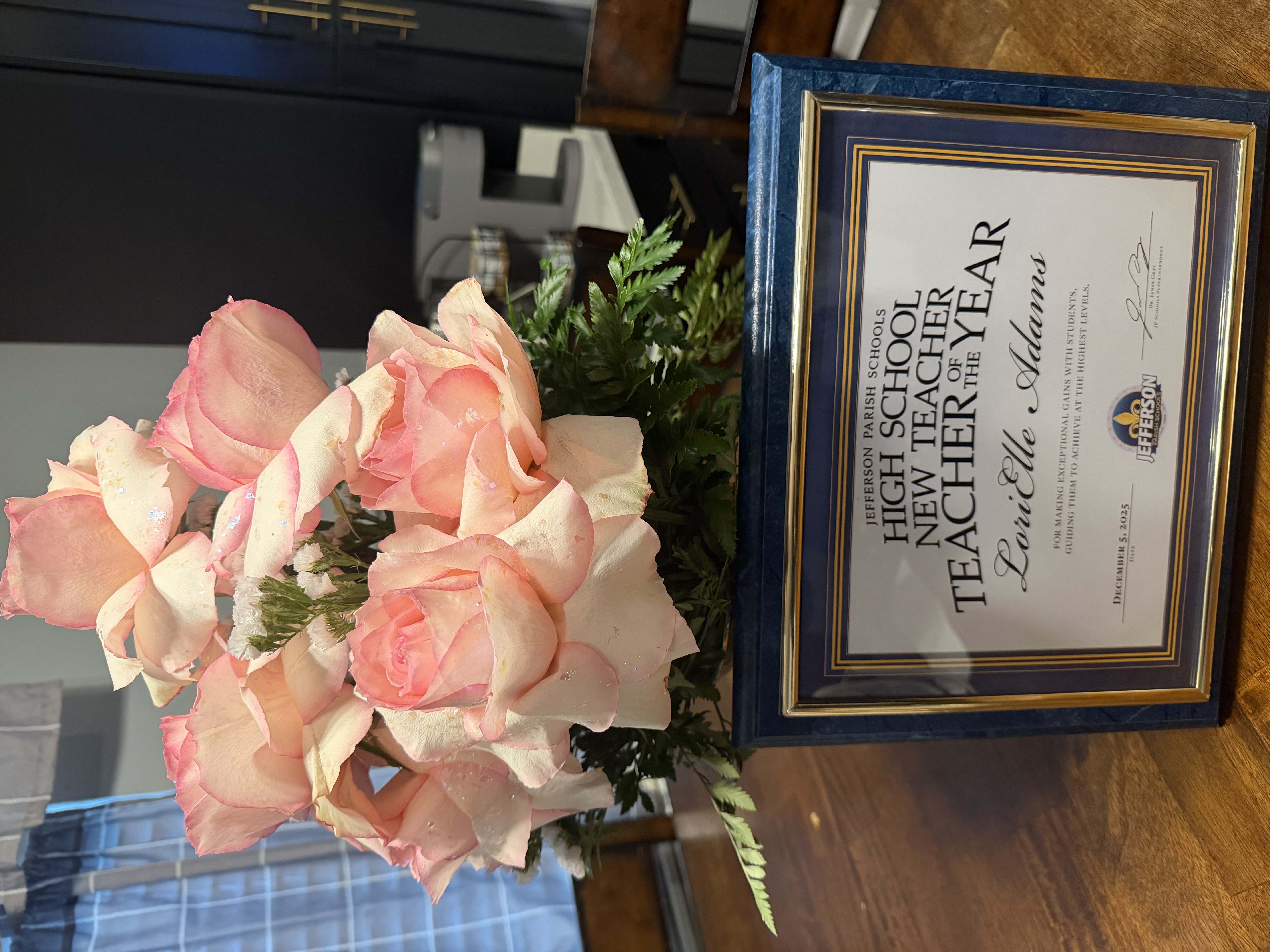 Close up of certificate.